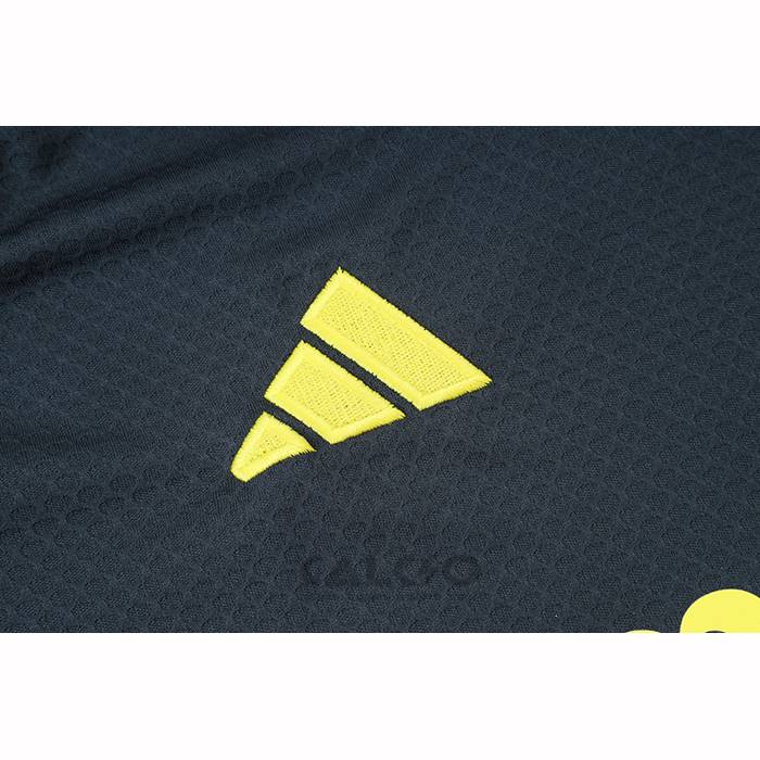 Tuta da Track Real Madrid Manica Corta 2025-2026 Nero Giallo - Pantaloncini